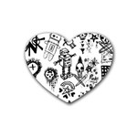 Scene Kid Sketches Rubber Coaster (Heart)
