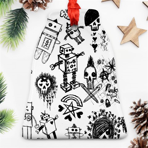 Scene Kid Sketches Ornament (Bell) from ArtsNow.com Front