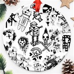 Scene Kid Sketches Round Filigree Ornament (Two Sides)