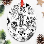 Scene Kid Sketches Oval Filigree Ornament (Two Sides)