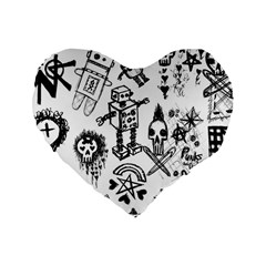 Scene Kid Sketches Standard 16  Premium Heart Shape Cushions from ArtsNow.com Front