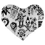 Scene Kid Sketches Large 19  Premium Heart Shape Cushions
