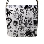 Scene Kid Sketches Flap Closure Messenger Bag (L)