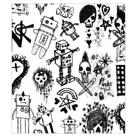 Scene Kid Sketches Drawstring Pouch (Small) from ArtsNow.com Back