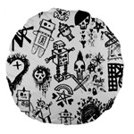 Scene Kid Sketches Large 18  Premium Flano Round Cushions