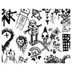 Scene Kid Sketches Double Sided Flano Blanket (Medium) 