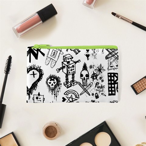 Scene Kid Sketches Cosmetic Bag (XS) from ArtsNow.com Front