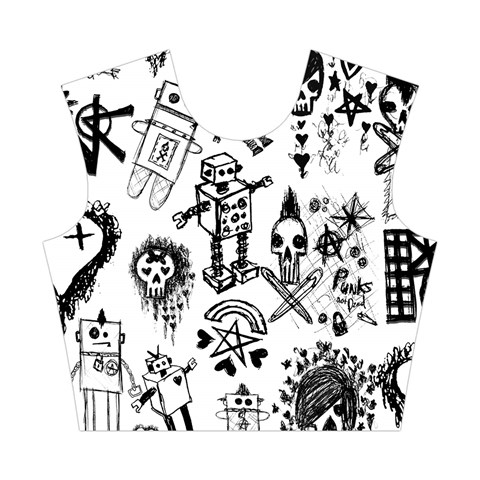 Scene Kid Sketches Cotton Crop Top from ArtsNow.com Front