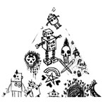 Scene Kid Sketches Wooden Puzzle Triangle