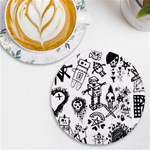 Scene Kid Sketches UV Print Round Tile Coaster