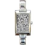 Robot Crowd Rectangle Italian Charm Watch