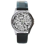 Robot Crowd Round Metal Watch