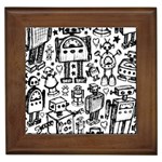Robot Crowd Framed Tile