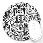 Robot Crowd Round Mousepads