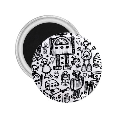 Robot Crowd 2.25  Magnets from ArtsNow.com Front