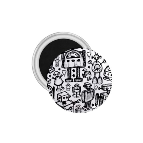 Robot Crowd 1.75  Magnets from ArtsNow.com Front