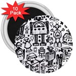 Robot Crowd 3  Magnets (10 pack) 