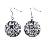 Robot Crowd Mini Button Earrings