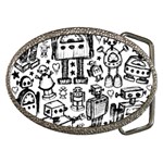 Robot Crowd Belt Buckles
