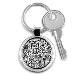 Robot Crowd Key Chain (Round)