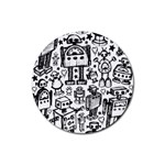 Robot Crowd Rubber Round Coaster (4 pack)