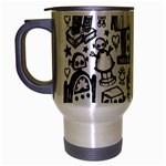Robot Crowd Travel Mug (Silver Gray)