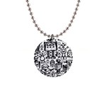 Robot Crowd 1  Button Necklace