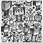 Robot Crowd Canvas 16  x 16 