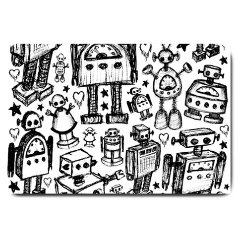 Robot Crowd Large Doormat  from ArtsNow.com 30 x20  Door Mat