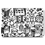 Robot Crowd Large Doormat 