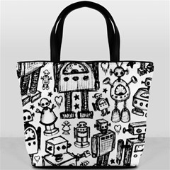Robot Crowd Bucket Bag from ArtsNow.com Front