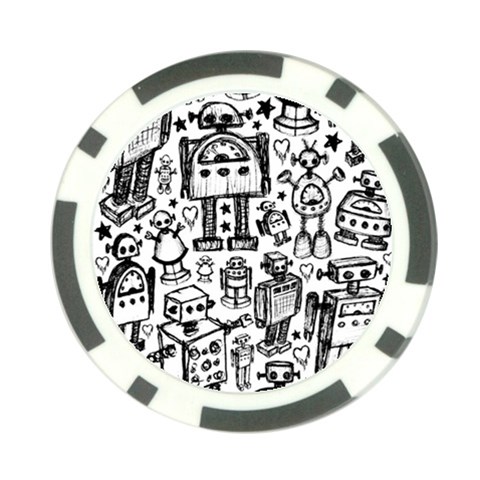 Robot Crowd Poker Chip Card Guard (10 pack) from ArtsNow.com Front
