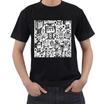 Robot Crowd Men s T-Shirt (Black)