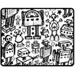 Robot Crowd Fleece Blanket (Medium) 