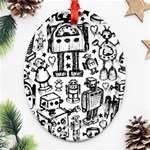 Robot Crowd Ornament (Oval Filigree)