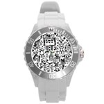 Robot Crowd Round Plastic Sport Watch (L)