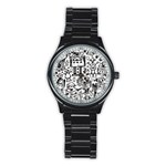 Robot Crowd Stainless Steel Round Watch