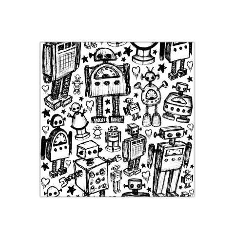 Robot Crowd Satin Bandana Scarf from ArtsNow.com Front