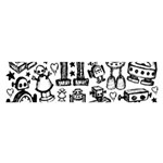 Robot Crowd Satin Scarf (Oblong)