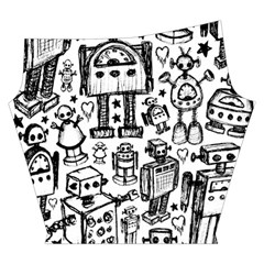 Robot Crowd Yoga Cropped Leggings from ArtsNow.com Left
