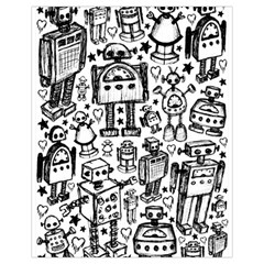 Robot Crowd Drawstring Pouch (XL) from ArtsNow.com Front