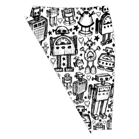 Robot Crowd Midi Wrap Pencil Skirt from ArtsNow.com Front Left