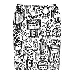 Robot Crowd Midi Wrap Pencil Skirt from ArtsNow.com Back