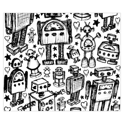 Robot Crowd Medium Tote Bag from ArtsNow.com Front