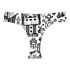 Robot Crowd Cross Back Hipster Bikini Set from ArtsNow.com Front Under
