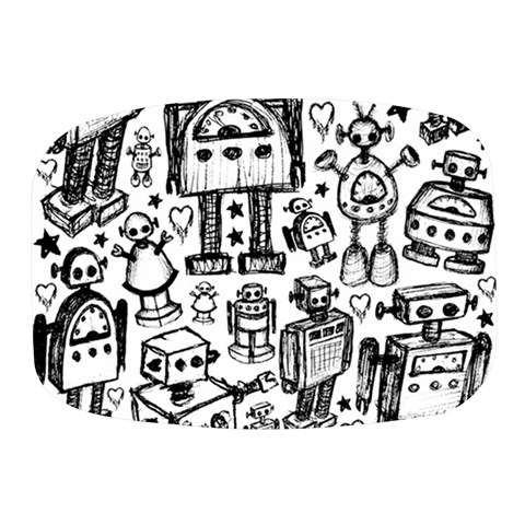 Robot Crowd Mini Square Pill Box from ArtsNow.com Front