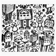 Robot Crowd Roll Up Canvas Pencil Holder (S) from ArtsNow.com Front