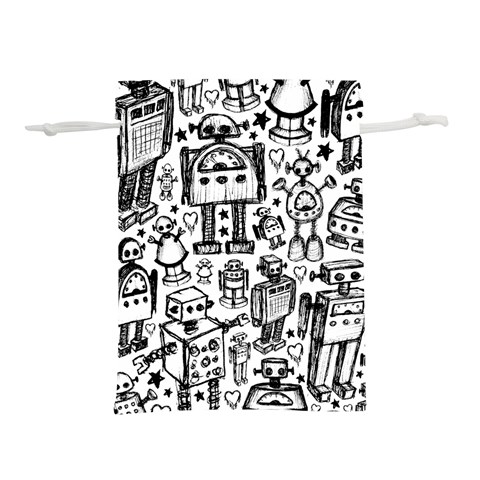 Robot Crowd Lightweight Drawstring Pouch (M) from ArtsNow.com Front