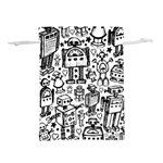 Robot Crowd Lightweight Drawstring Pouch (L)