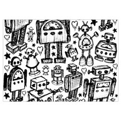 Robot Crowd Wristlet Pouch Bag (Small) from ArtsNow.com Belt Loop